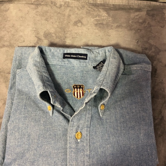 NWOT Gant USA Chambray pocket shirt L - Picture 8 of 8
